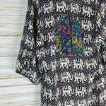 Tolani  Elephant Painted Paisley Silk Tunic Photo 5