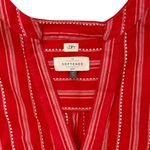Loft Ann Taylor  The Softened Shirt‎ Red White Striped Bell Sleeve Tunic Top - M Photo 5