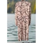 Worthington Womens Dress Long Sleeve Belt Button Up Peach Chains Print NEW Sz 3X Photo 3
