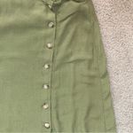 Urban Outfitters  Natalia Side Slit Button Up Midi Skirt Size Small Olive Green Photo 3