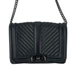 Rebecca Minkoff  Chevron Quilted Black 100% Leather Chain Crossbody Purse Bag OS Photo 1