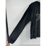 Juicy Couture  Size M Velour Black Rhinestone Spell Sleep‎ Shirt Long Sleeve Photo 7