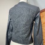 Free People Black Lace Full Zip Faux Leather Jacket 0 Y2K Photo 3