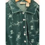 Vintage LL Bean Velour Maxi Dress 8 Long Sleeve Button Front Cottagecore Green Photo 3