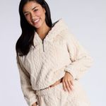 Angel Kiss  Sherpa teddy half zipper top size L Photo 0