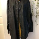 Missguided 
Oversized Coated Denim black button-down front long sleeve shirt Photo 1