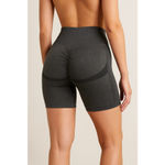 OQQ Biker Shorts Seamless Ribbed Gray Small Photo 4