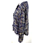 Koch  Plaid Gold Thread Women's Button Up Long Sleeve Shirt Size Small Photo 4