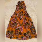 Farm Rio NEW  Orange Wonderful Bouquet halter floral Maxi Dress sz XS Photo 3