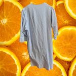 Miss Elaine Seersucker Lounger Embroidered Flowers Zip Front House Dress L Blue Size L Photo 4