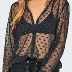 Amuse Society Revolve Mesh Polka Dot Button Down Photo 0