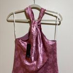 Lulus Got the Key Mauve Satin Floral Jacquard Halter Slip Mini Dress Size M Photo 12