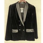 EXPRESS NEW Sz Small S Double Breasted Blazer in Black Tie Velvet Tux Satin Photo 6