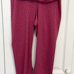 Nike Like New YOGA WOMENS RED POLKA DOT HIGH RISE 7/8 LEGGINGS SMALL Photo 0