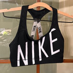 Nike  Black and White Logo Sports Bra - Size Large Photo 0