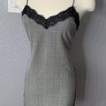 ZARA Whimsigoth Plaid Slip Dress with Lace Trim – – Dark Romantic Aesthetic, S Photo 0