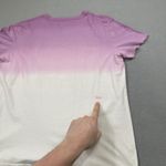 REEF Shirt Womens M Purple White Ombre Paradise Lily Flower Relaxed Dip Dye Tee Photo 7