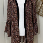 American Eagle VTG  Velvet Trim Kimono Festival Whimsigoth Flowy Boho‎ Hippie XS Photo 0