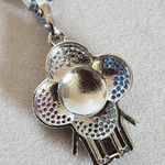 Silver Stainless Steel Multi Color Panda Bear Flower Pendant with Chain Neck… Photo 3