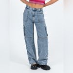Princess Polly  Vandana Cargo Jeans Mid Wash Denim Photo 3