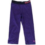 Nike Women’s Pro Purple Cheetah Print 7/8 Length sz M Workout Pilates Barre Photo 2
