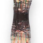 new Ostwald Helgason ➤ Edgy Silk Rip Print Dress ➤ Asymmetrical Sleeves ➤ Color Pink Size XS Photo 11