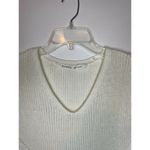 Athleta  XXS White Waffle Knit Cotton Blend V-Neck Tunic Sweater Hi-Low Photo 2