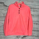 J.Crew  Coral Pink Fleece Snap Pullover Sweatshirt Funnel Neck Sm Photo 1