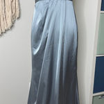 Revelry Dusty Blue Blair Satin Long Formal Maxi Dress Bridesmaids Gown 8 Photo 0