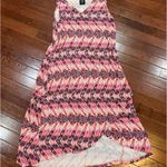 Design History Anthropologie  pink abstract print midi dress size large Photo 2