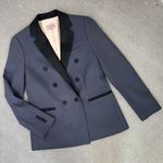Rebecca Taylor Tailored  Color‎ Block Double Breasted Blazer Jacket Grey Black 4 Photo 12