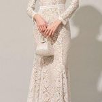 Rihoas White Lace Long Sleeve Backless Maxi Dress Photo 0