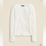 J.Crew NWOT Pointelle long-sleeve ribbed shirt ivory size XXS Photo 1