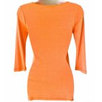Michael Stars Stretchy Orange V-Neck 3/4 Sleeve Women's Top ~ One Size Fits Most Photo 2