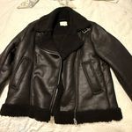 H&M  Leather Fur Jacket Coat Winter Black Fur  Photo 0