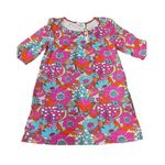 NWT Grooviest Blooms Retro 60s Floral Mini Dress Tunic Pink Orange Aqua Small Blue Photo 13