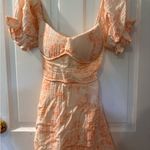 Olivaceous  Orange Ruched Puff Sleeve Mini Dress Photo 0