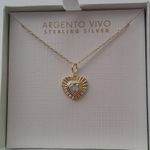 Argento Vivo 925 Sterling Silver Cubic Zirconia Heart Pendant Necklace Photo 4
