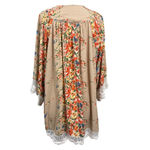 Umgee  Floral Open Front Kimono Cardigan Lace Trim Boho Small Medium Photo 5
