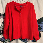 Old Navy Henley slightly cropped waffle knit top Photo 0
