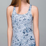 Lululemon Studio Racerback Tank Top Star Crushed Silver Fox Deep Navy Size 6 Blue Photo 0