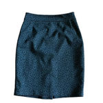 Tahari  Women’s Pencil Skirt Size 10 Charcoal Gray Leopard Print Ponte Knit Photo 1