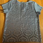 Anthropologie Moth by Grey Cotton Sweater with Silver Appliqué Baroque Design, S Photo 8