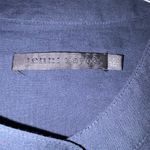 Jenni Kayne  Navy Long Sleeve Button Front Midi Cotton Linen Dress Photo 3