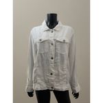 Jones New York 100% Linen White Button Front Jacket Shirt Shacket 2X Photo 1