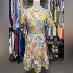 Lena Pink and Yellow Ruffled Tiered Mini Dress Photo 1