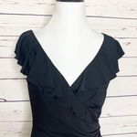 White House | Black Market WHBM Ruffled V Neck Sleeveless Dress Size 4 Photo 5
