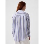 Gap  Crinkle Gauze Big Shirt Blue and White Striped XS Photo 1