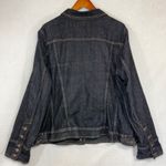Venezia 18/20 Dark Wash Denim Jacket Jean Trucker Western Buttoned Retro Classic Black Photo 3