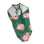 Womens Green Floral Halter One Piece Swimsuit XXL‎ Photo 2